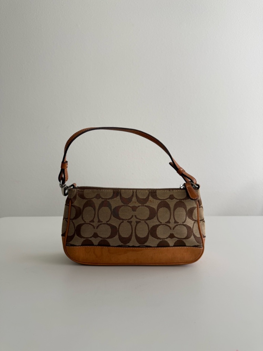 Coach Tan & Brown Signature Canvas Shoulder Bag